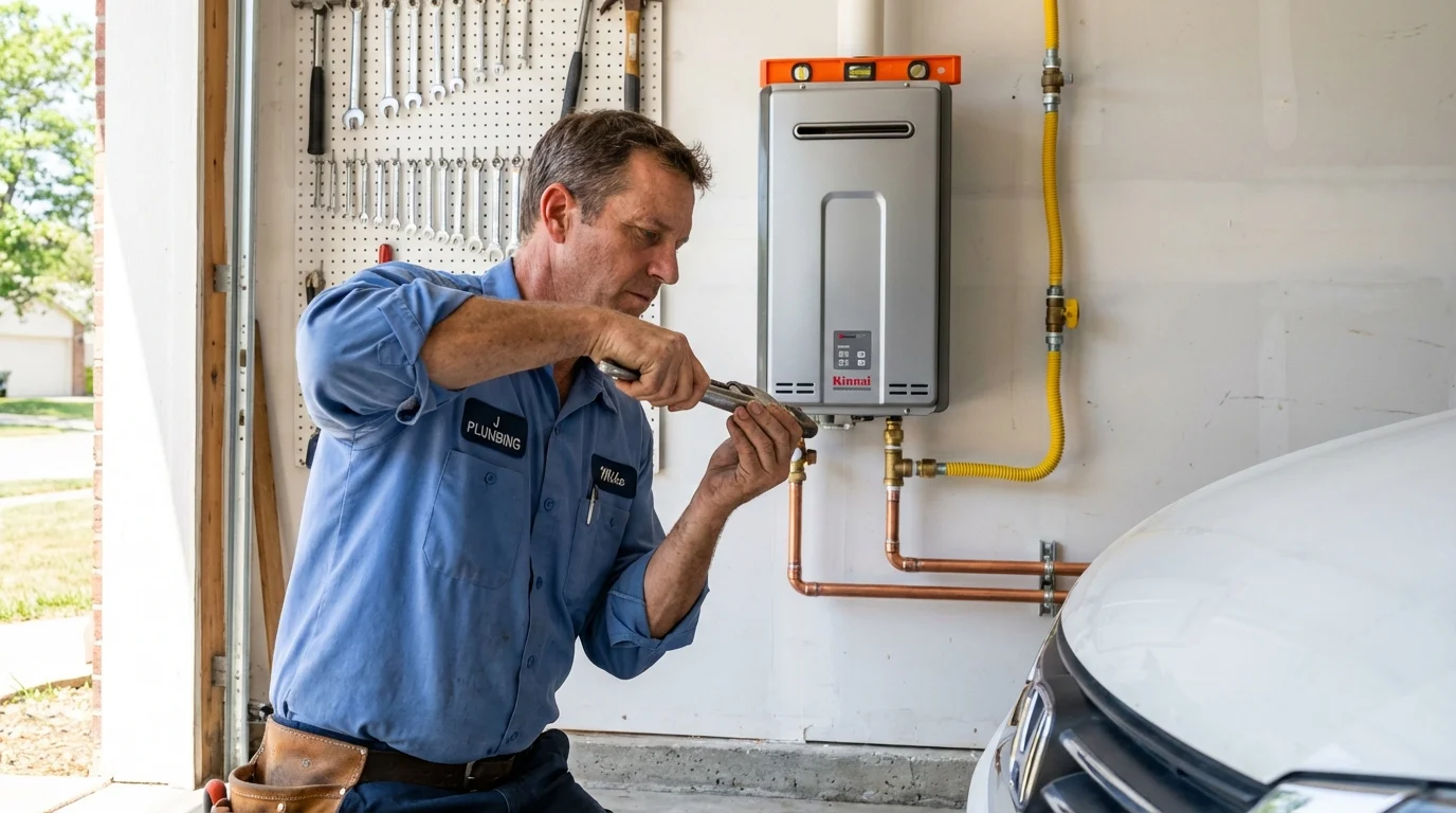 Tankless water heater installation by a Johns Plumbing LLC plumber in Gladwin